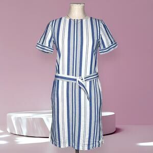 A.P.C. RUE MADAME PARIS Robe Naxos Shirt Dress Belted Minimalist Chic Stripe 2
